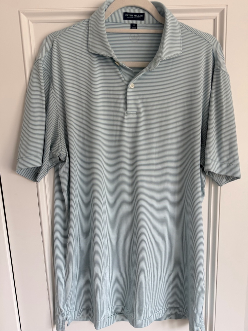 Peter Millar Pale Blue Micro-Striped Polo